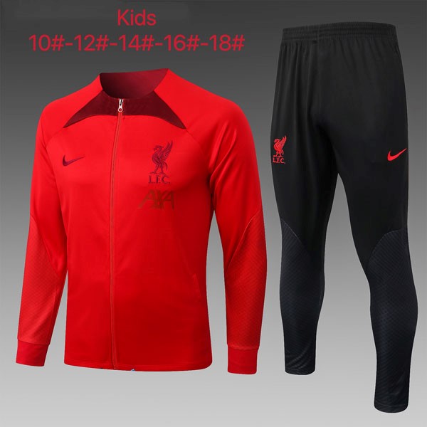 Niños Chandal Liverpool 2023 Rojo Negro